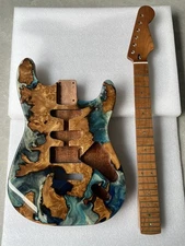 A+mahogany electric guitar body is surface with an epoxy resin luster neck A set