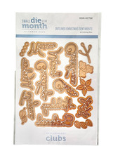 Spellbinders Club Small Die of the Month Oct 2022 Outlined Christmas Sentiments