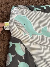 GO by Goldbugs Narwhal Shopping Cart Highchair Cover Teal Grey