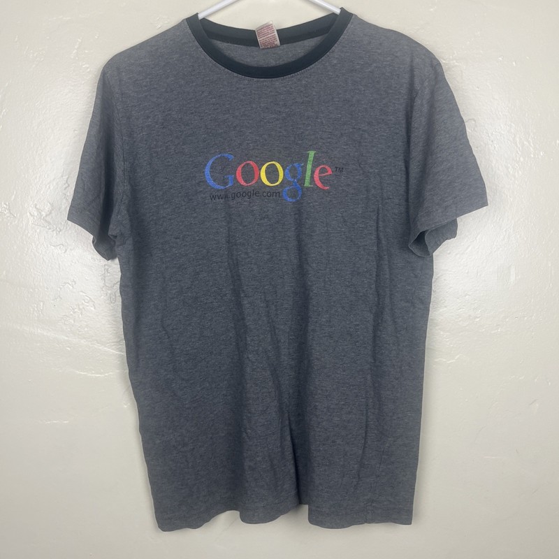 Vintage Google Employee Ringer T Shirt "Im Feeling Lucky" Y2K Made In USA Small