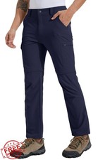 Mens Hiking Pants Convertible Zip Off Quick Dry Cargo