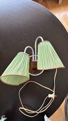 Wandlampe 1950er Plissee hellgrün verstellbar Original Webra Lampe