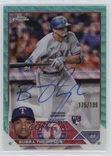 2023 Topps Chrome Rookie Aqua Wave Refractor 175/199 Bubba Thompson Auto 0qc1