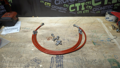 CTI Premium Front Brake Line (Solid Red/Std Length) - 03-06 Blaster YFS 200