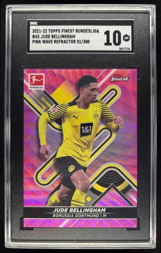 Jude Bellingham [Pink Wave] #43 2021 Topps Finest Bundesliga card