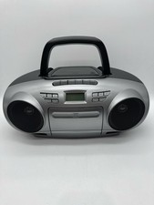 Insignia AM/FM Radio Portable CD Boombox with Bluetooth Stereo MP3 Silver