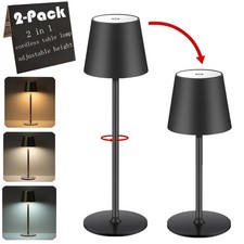 2 Packs Cordless Table Lamp, Portable LED Wireless Desk Lamp with 3 Modes Lig...