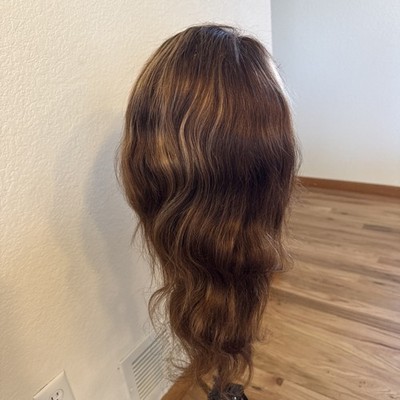 Human Hair Wig | 26   Brown | Golden Blonde Highlight s Lace Cap Very Soft 159