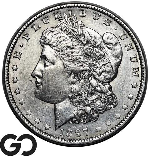 1897-O Morgan Silver Dollar Coin, Choice AU++ Better Date New Orleans