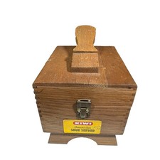 KIWI Genuine Oak Wooden Shoe Shine Box with Brushes  Care Tools