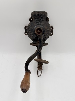 Arcade Crystal No 3 Wall Mounted Cast Iron Coffee Antique Mill Spins
