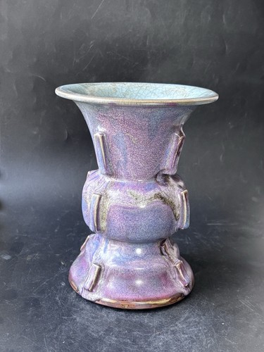 Chinese Jun Ware Ceramic Zun Purple&blue Glaze Porcelain Vase 钧瓷觚形尊 - Picture 3 of 11