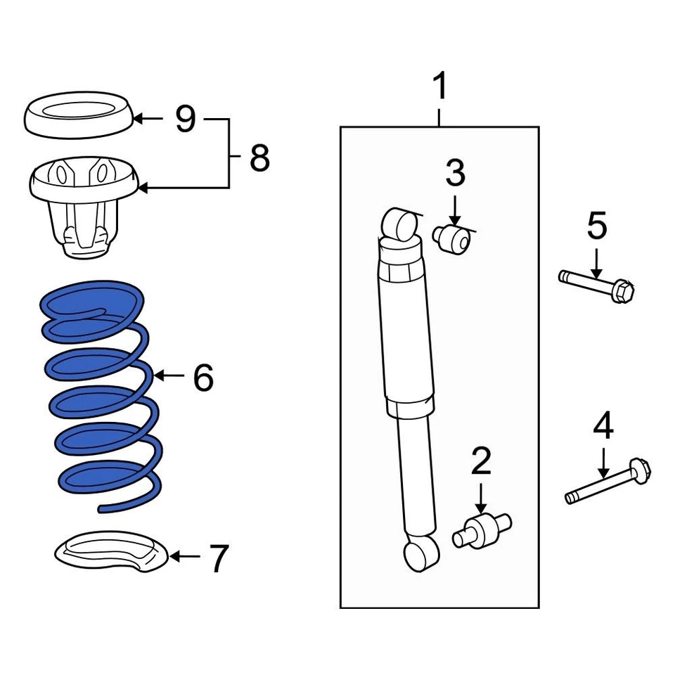 For Acura MDX 2007-2013 Acura 52441SZAR21 Rear Coil Spring Foto 2 de 2