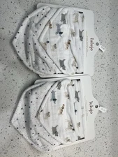 Lulujo Muslin Bandana Bibs Adjustable Closure SET OF 4 NEW & Free Shipping