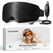 Heated Eye Mask for Dry Eyes, Silk Warm Eye Compress  Eye Heating Pad, Washa...