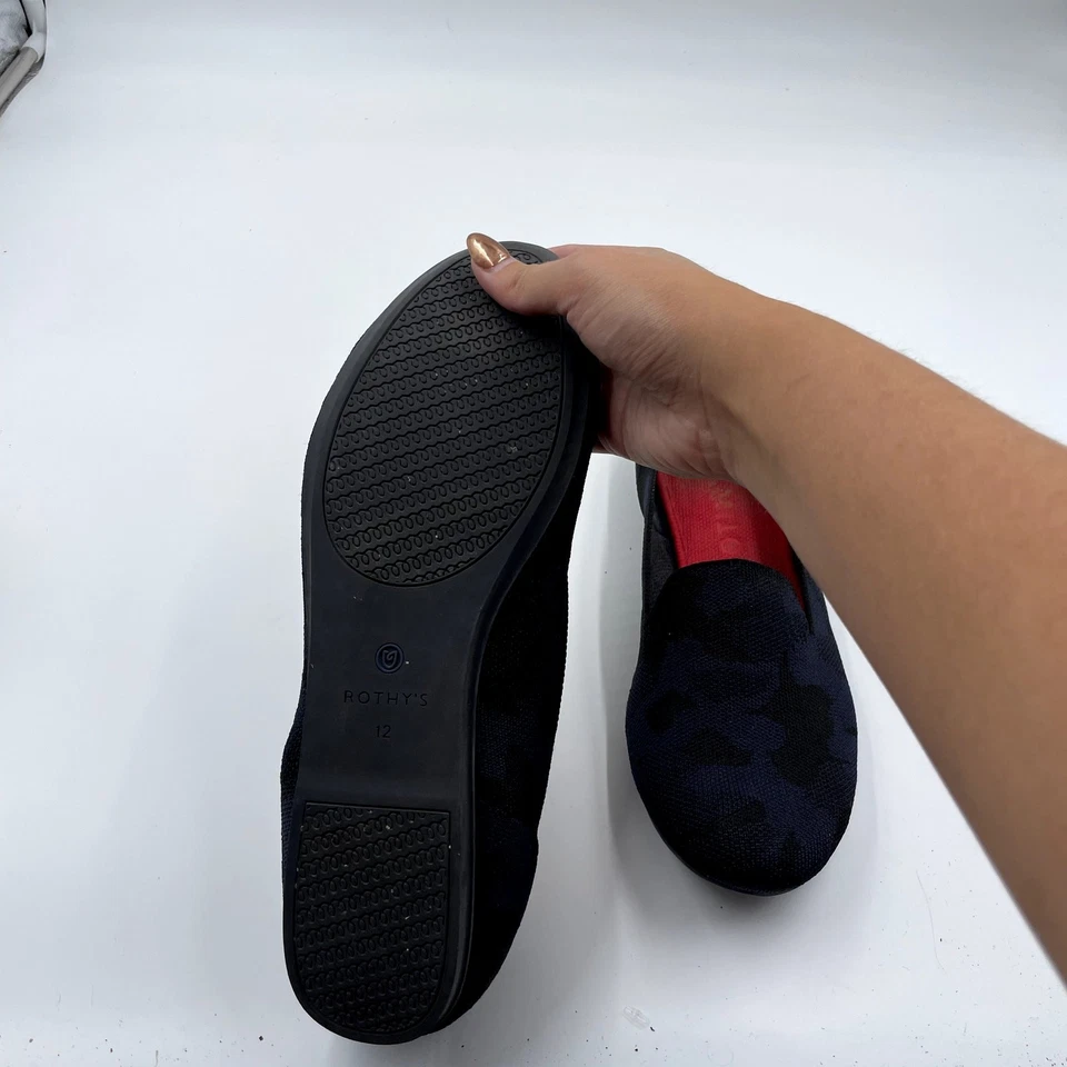 Rothy's The Mocasín Azul Camuflado Azul Marino Tejido Para Mujer Pisos Retirados - Talla 12 Foto 3 de 4