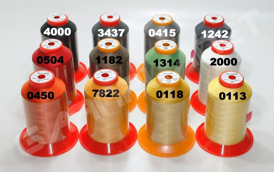 (0,017 € / m) AMANN SERAFIL 40 Nähgarn, je 1.200m, für Leder, Farbauswahl