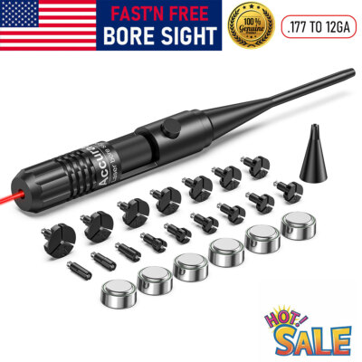 Red Dot Laser Bore Sight BoreSighter Collimator For .177 to 12GA Caliber Handgun