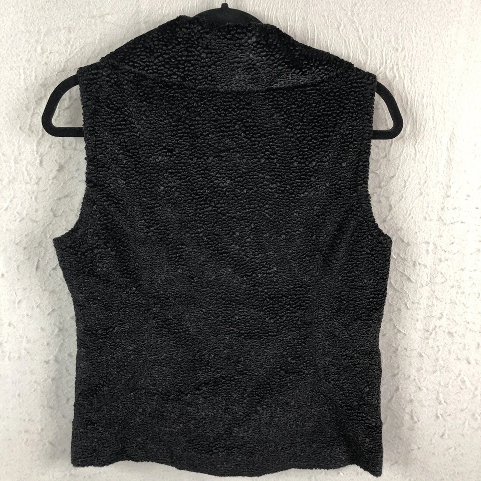 Chaleco EP Pro Mujer Pequeño Negro Tejido Boucle Golf Atlético Golf Bolsillos Foto 2 de 4