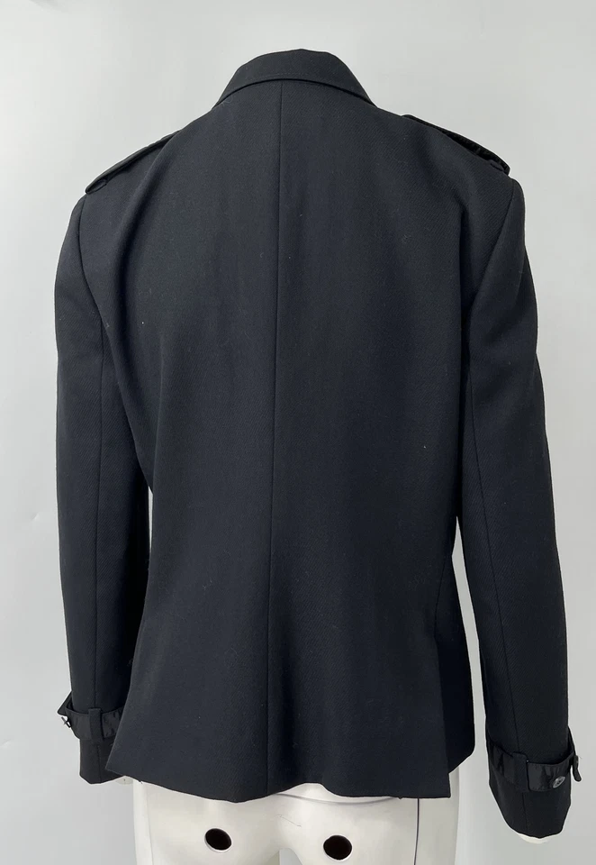 Blazer Burberry London para mujer negro de un solo pecho con bolsillos de nailon talla 14 Foto 3 de 4