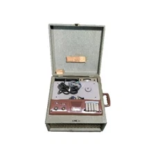 AMPRO MODEL 758 T REEL TO REEL PLAYER w/Radio Shure Bros Ca80A No Mic Tube Amp