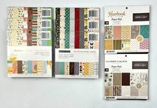 American Crafts/ Pebbles Assorted Paper Pads 6 x 6 inch 36-Papers Lot of 8