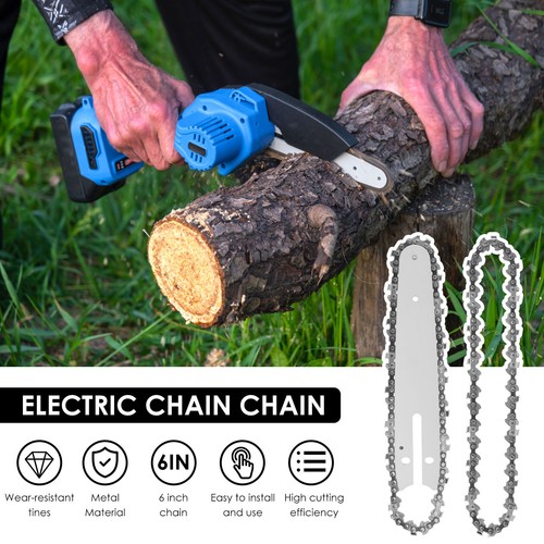 5Pcs Mini Chainsaw Chain with Replacement Saw Chain Bar 4/6inch Metal◩♙ - Picture 10 of 13