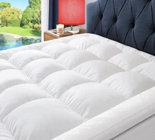 ELEMUSE 1300 Mattress Topper Twin with Baffle Box Design,Extra Thick 