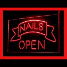 160110 Nails Open Beauty Salon Manicure Art Design Display LED Light Neon Sign