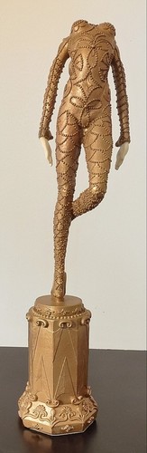 Seymour Mann Art Deco Gold Figurines Dancer & Jester Statues Rare Vintage Pair - Picture 14 of 17