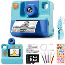 Kids Camera Instant Print, 24MP 1080P Selfie Digital Camera Gifts for Girls Boy