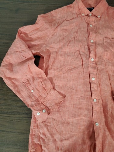CLAIBORNE Button Up Shirt Men's Size Medium 100% Linen Slim Fit - Picture 6 of 10