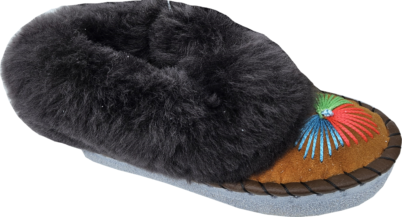 APL PELLICCIA DI AGNELLO calde PELLICCIA mocassino n.36 NUOVE pelle di pecora pelle fatte a mano MARRONEr