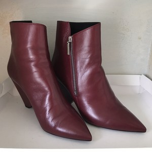 burgundy color booties