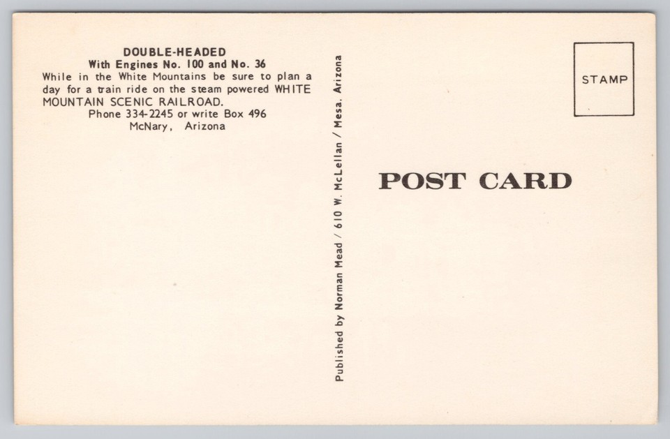 McNary AZ Train White Mountain Scenic Railroad Double Headed 100 36