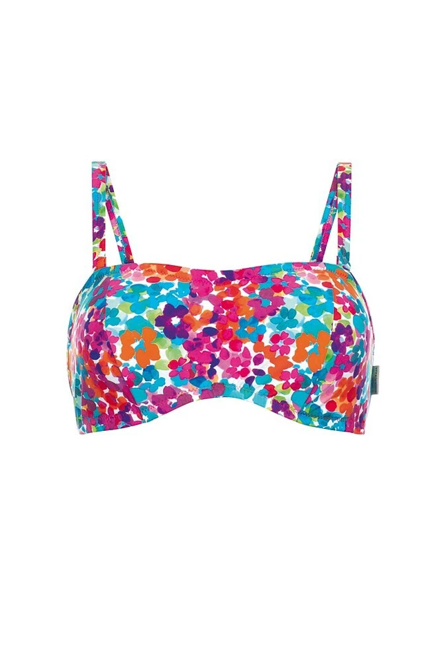 Anita оригинальный мульти цветочный Bella Bandeau бикини плавать верх, США 32D, Великобритании 32D - Изображение 4 из 4