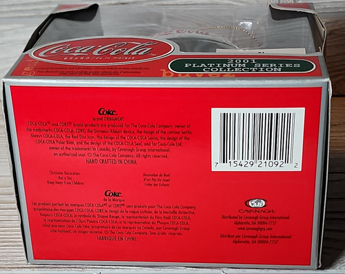 Coca-Cola Christmas Ornament 2001 Platinum Series, Air Blimp Polar Bear - Picture 7 of 7