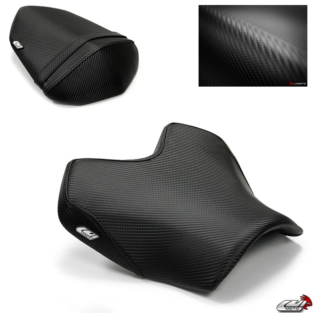 Zadelhoes compatibel met Kawasaki Z750 / Z1000 2007-2009 zwart met lichtgrijze naden