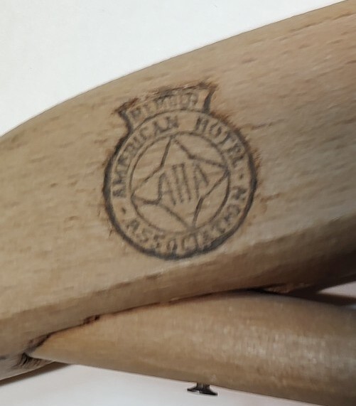 VINTAGE WOODEN ADVERTISING HANGER MORRISON HOTEL AND BOSTON OYSTER