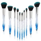 10pcs professional makeup brush with crystal handle foundation brush hot sale