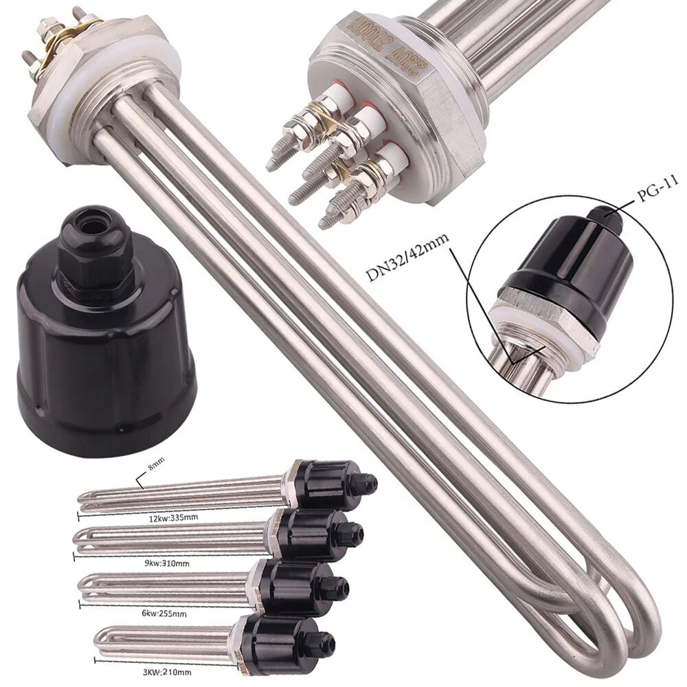 Stainless Steel Elemen Pemanas Heater Kw 12v 24v 48v 220v 380v