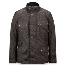 Giacca da moto Belstaff Crosby in cotone cerato - marrone mogano