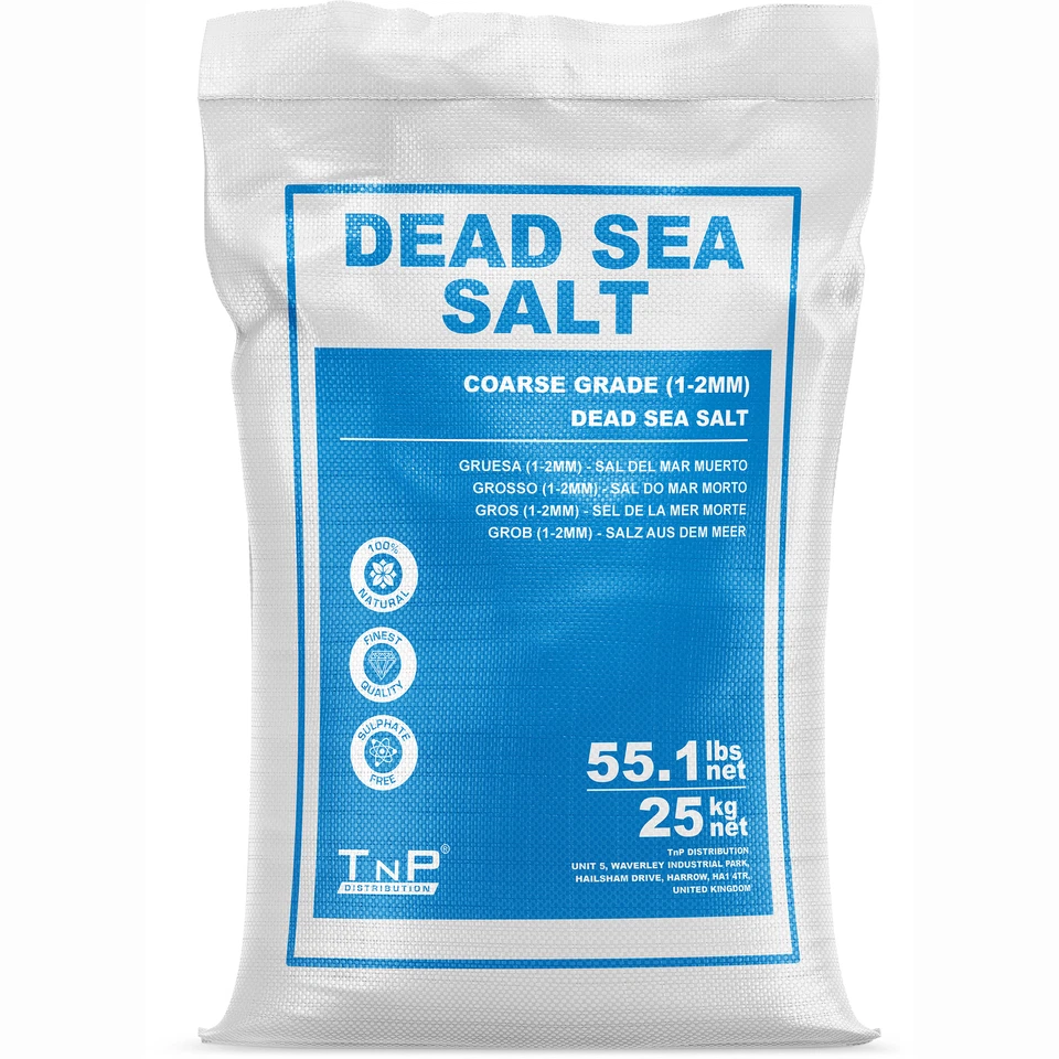 PURE SOURCE NUTRITION DEAD SEA SALT 25KG COARSE BAG FCC Grade | Kosher Mineral Rich Natural Bath Salt