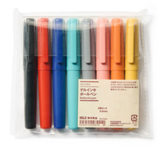 Muji Compact Gel Ink Ballpoint Pen 8-Color Set from Japan