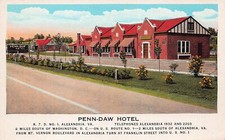 Alexandria VA Virginia Penn Daw Motor Hotel  Kings Highway Vtg Postcard D28