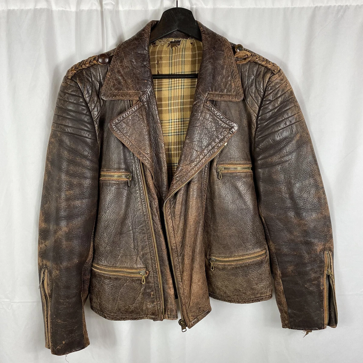 Vintage Late 1940s German Motorcycle Leather Jacket Flight | eBay