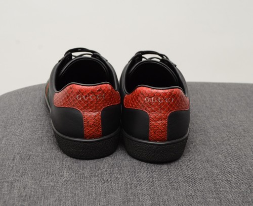 Scarpe sneakers uomo autentiche Gucci Ace pelle nera taglia UK 8,US 9,EU 42 - Foto 15 di 17