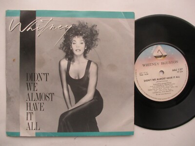 WHITNEY HOUSTON - Didn't we almost have it all .- Rare South Africa 45 P/S 