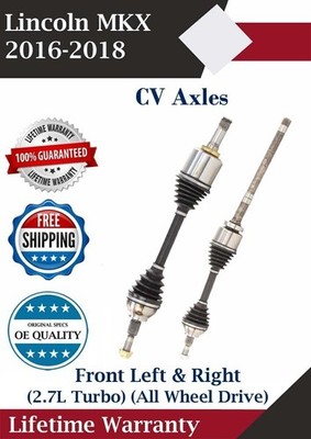 New OE Front CV Axles For 2016-2018 Lincoln MKX 2.7L Turbo AWD Lifetime Warranty