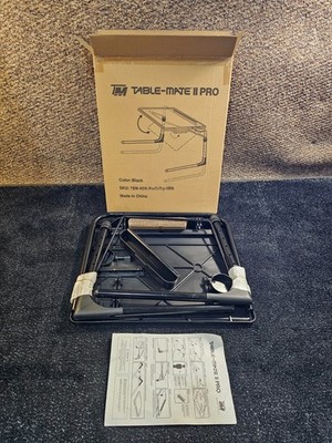 Table Mate II PRO TBM-HOK-ProTvTry-llBlk TV Tray &Cup Holder Folding Table Black